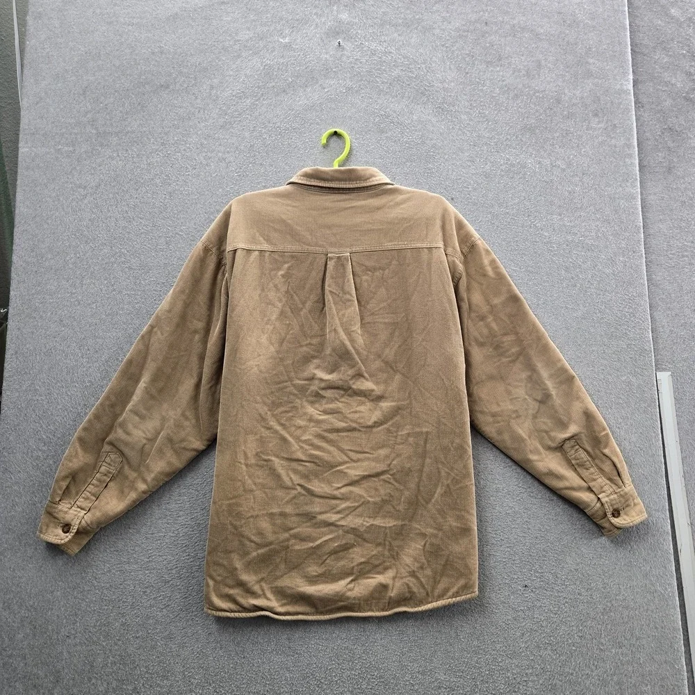 Levi's Men Jacket L Tan Shirt Button Long Sleeve‎ Corduroy Work Sherpa Lined